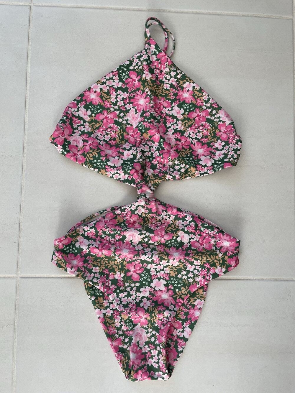 Aila Blue Swim One Piece Swimsuit Mai Floral Beach Summer Cottagecore Romantic
